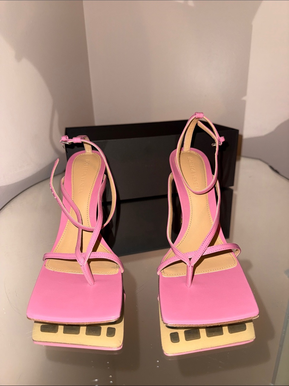 Bottega Veneta Stretch High-Heel Ankle Strap Sandals